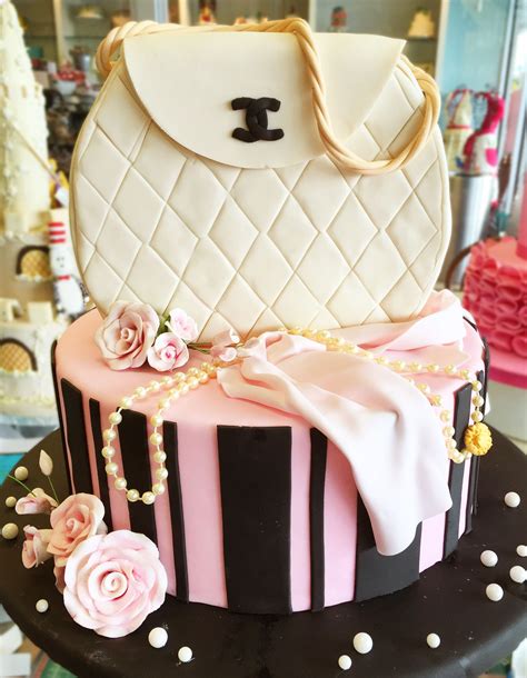 chanel cake pink|Chanel bag birthday cake.